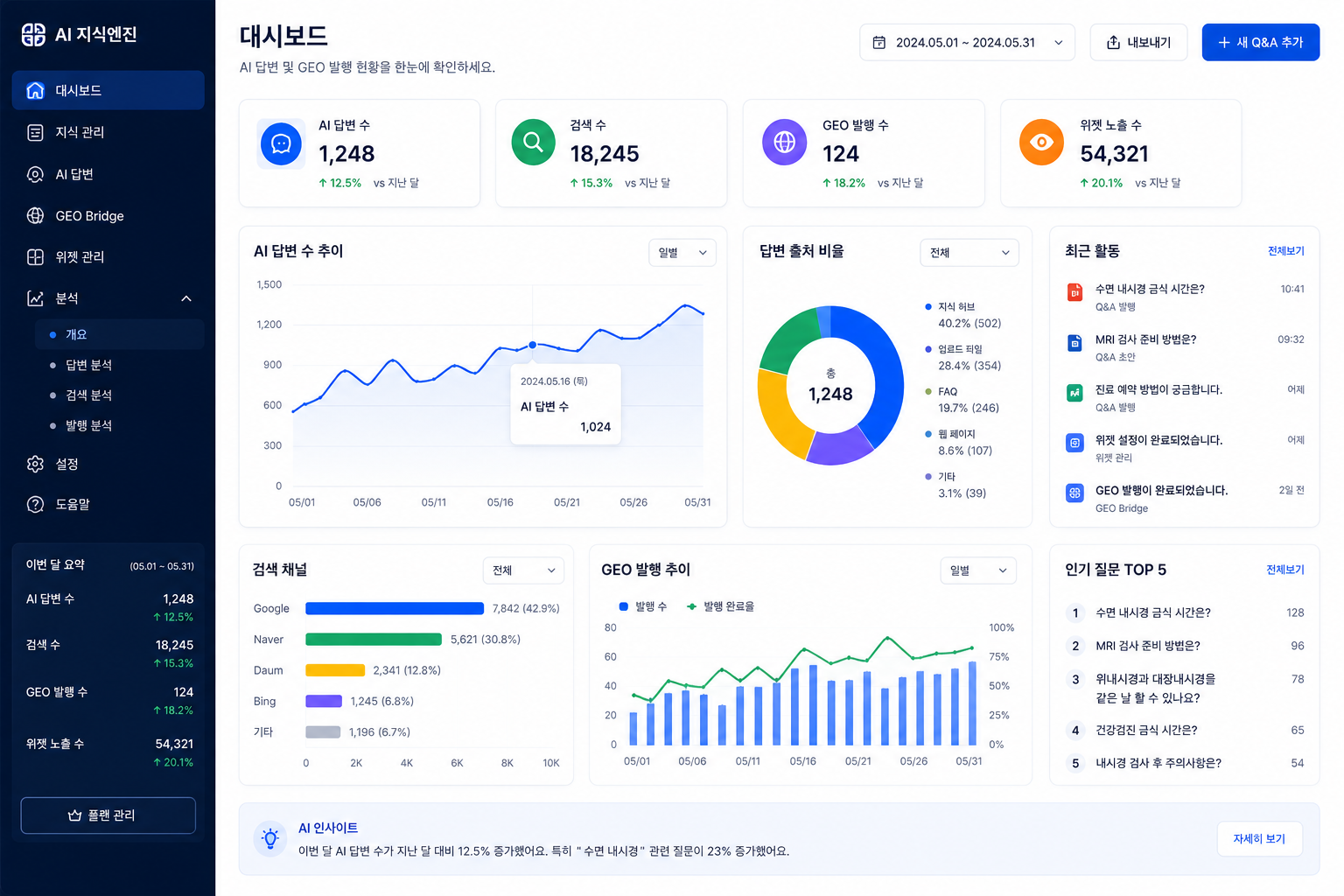 관리자 콘솔 화면 시안